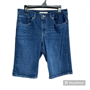 Levi Bermuda shorts size 30. 12 inch length dark wash no distressing